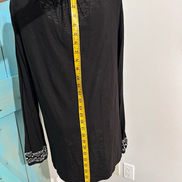Lucky Brand black embroidered knit tunic size S - Picture 6 of 8